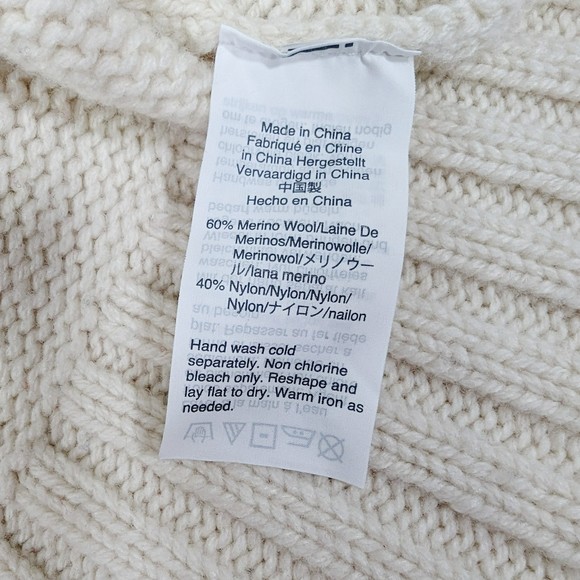 J. Crew Wool Blend Fair Isle Ski Sweater   M Ivory/Blue/Red/Gold Off White K4650 - Picture 5 of 6